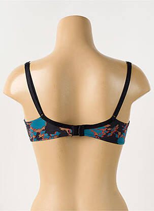 Sutien efect material satinat sutien cupe întregi cu decolteu înalt albastru PASSIONATA femeie