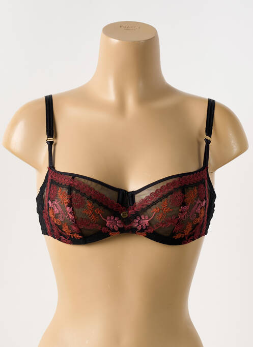 Sutien efect material satinat sutien cupe întregi cu decolteu înalt negru CHANTELLE femme