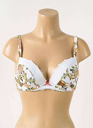 Sutien efect material satinat top sutien modelat alb PIEGE femeie