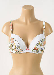 Sutien efect material satinat top sutien modelat alb PIEGE femme