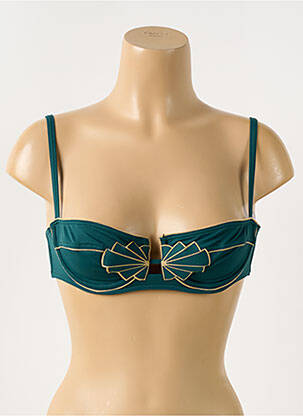 Sutien de costum de baie elasticitate sutien balconet cu decolteu înalt verde HUIT femeie