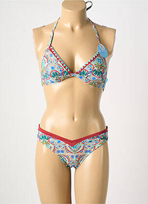 Costum de baie din două piese elasticitate top triunghiuri albastru OLYMPIA femeie