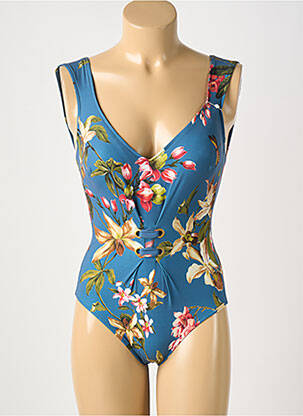 Costum de baie dintr-o singură piesă efect material satinat top sutien modelat albastru MARYAN MEHLHORN femeie