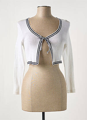 Vestă cu mâneci lungi alb LISANZA femeie