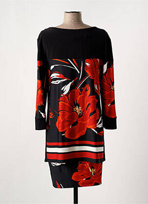 Rochie midi imprimeu floral mâneci lungi negru FRANK LYMAN femeie