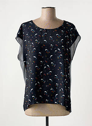 Tricou imprimeu fantezie mâneci scurte albastru THALASSA femeie