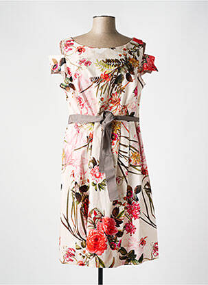 Rochie midi imprimeu floral fără mâneci bej COMMA, femeie