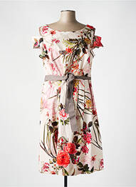 Rochie midi imprimeu floral fără mâneci bej COMMA, femme