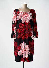 Rochie midi imprimeu floral mâneci lungi negru FRANK LYMAN femme
