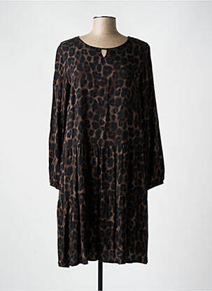 Rochie midi imprimeu fantezie mâneci lungi maro GERRY WEBER femeie