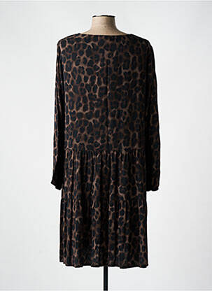 Rochie midi imprimeu fantezie mâneci lungi maro GERRY WEBER femeie