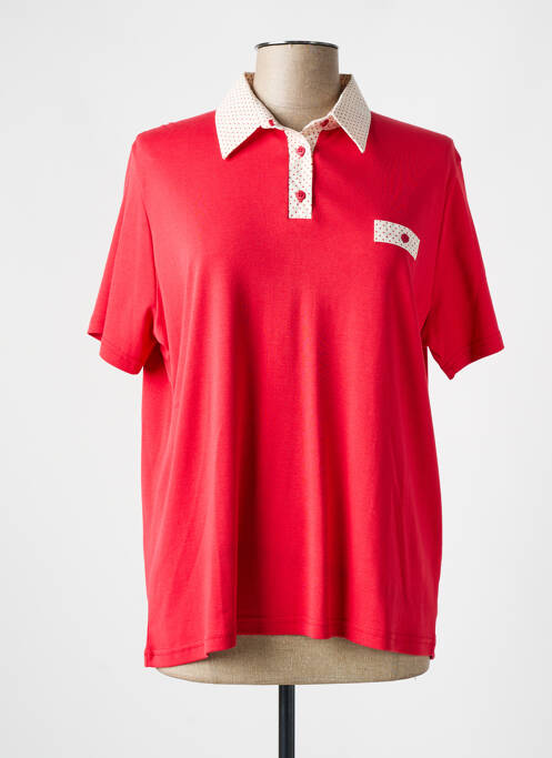 Polo închidere cu nasturi pe față mâneci scurte roșu I.ODENA femme