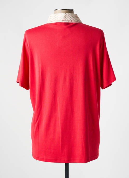 Polo închidere cu nasturi pe față mâneci scurte roșu I.ODENA femme