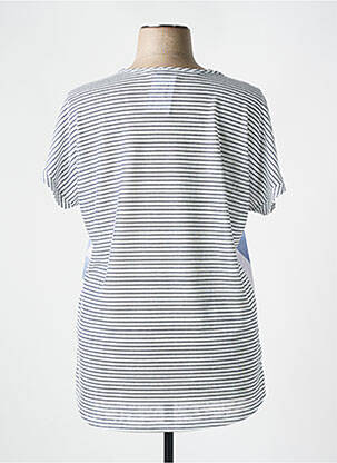 Tricou imprimeu fantezie mâneci scurte albastru SAMOON femeie