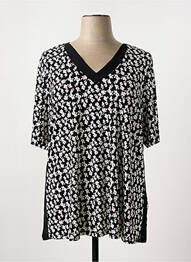 Tricou croială dreaptă mâneci scurte negru SAMOON femme