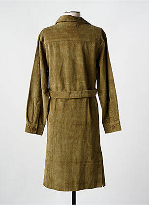 Trench croială cambrată fără glugă verde ORIENTIQUE NATURALLY femeie