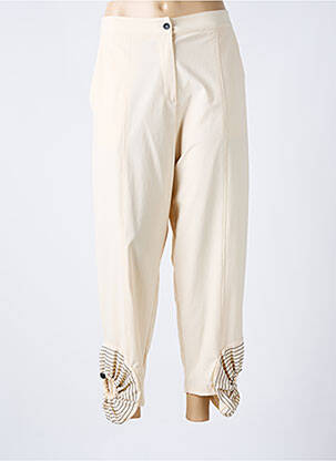 Pantalon 7/8 țesătură poplin mărime normală bej BIZE femeie