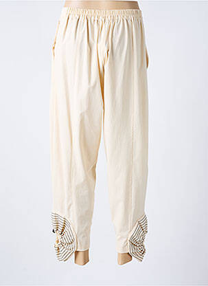 Pantalon 7/8 țesătură poplin mărime normală bej BIZE femeie