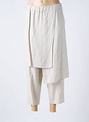 Pantalon 7/8 țesătură poplin mărime normală bej KEDZIOREK femeie