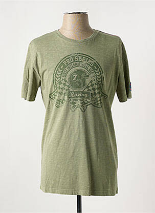 Tricou elasticitate mâneci scurte verde DELAHAYE bărbat