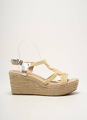 Espadrile țesătură satinată toc de 7 la 9 cm bej CASSIS femeie