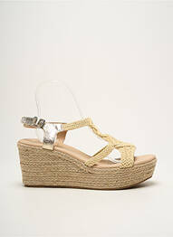 Espadrile țesătură satinată toc de 7 la 9 cm bej CASSIS femme