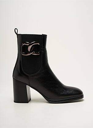 Botine/ghete material neted toc de 7 la 9 cm negru EMMA femeie