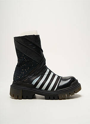 Botine/ghete material neted toc de 4 la 6 cm negru PAPUCEI femeie