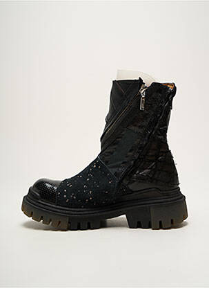 Botine/ghete material neted toc de 4 la 6 cm negru PAPUCEI femeie