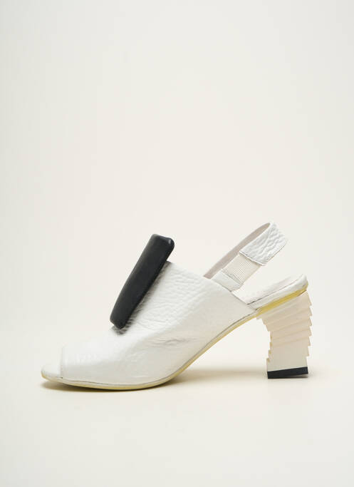 Sandale/Pantofi decupați alb PAPUCEI femeie