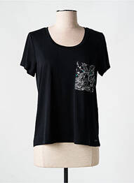Tricou croială cambrată mâneci scurte negru SUN VALLEY femme