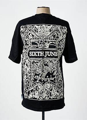 Tricou croială cambrată mâneci scurte negru SIXTH JUNE bărbat