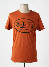 Tricou croială cambrată mâneci scurte portocaliu VON DUTCH homme