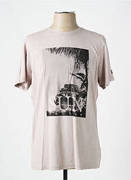 Tricou croială cambrată mâneci scurte bej SUN VALLEY homme