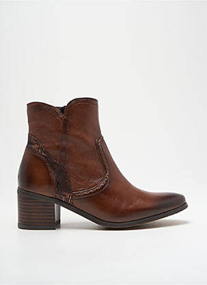 Botine/ghete material neted toc de 4 la 6 cm maro FUGITIVE BY FRANCESCO ROSSI femeie