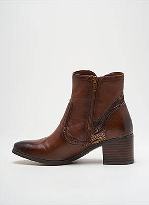 Botine/ghete material neted toc de 4 la 6 cm maro FUGITIVE BY FRANCESCO ROSSI femeie