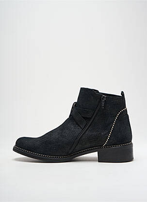 Botine/ghete țesătură satinată toc de 4 la 6 cm negru REGARD femeie