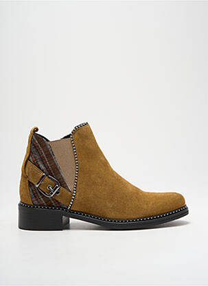 Botine/ghete nubuc toc de 4 la 6 cm galben REGARD femeie