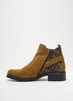 Botine/ghete nubuc toc de 4 la 6 cm galben REGARD femeie
