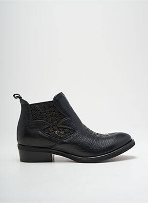 Botine/ghete material neted toc plat până la 3 cm negru METISSE femeie