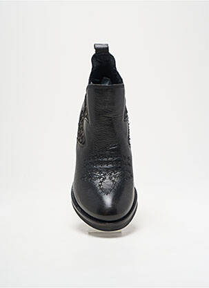 Botine/ghete material neted toc plat până la 3 cm negru METISSE femeie