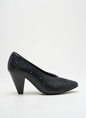Pantofi cu toc țesătură satinată toc de 7 la 9 cm negru REQINS femeie