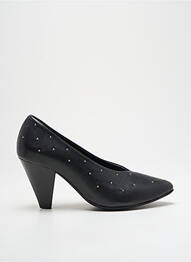 Pantofi cu toc țesătură satinată toc de 7 la 9 cm negru REQINS femeie