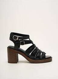 Sandale/pantofi decupați material neted toc de 4 la 6 cm negru ADIGE femeie