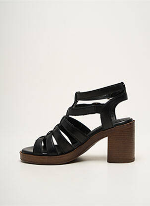 Sandale/pantofi decupați material neted toc de 4 la 6 cm negru ADIGE femeie