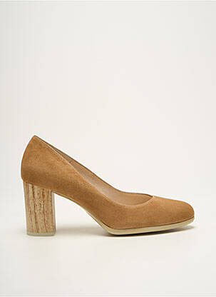 Pantofi cu toc nubuc toc de 7 la 9 cm bej GADEA femeie