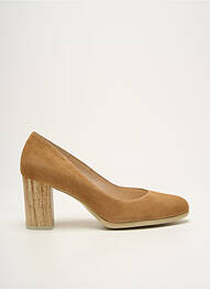 Pantofi cu toc nubuc toc de 7 la 9 cm bej GADEA femeie