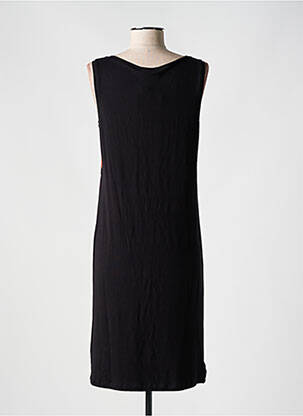 Rochie midi imprimeu fantezie fără mâneci negru REVER MILE femeie