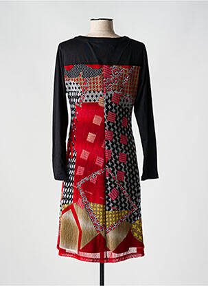 Rochie midi imprimeu fantezie mâneci lungi negru S.QUISE femeie