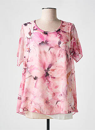 Top croială fluidă mâneci scurte roz HAJO femme